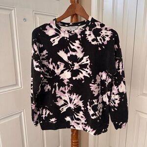 Athleta Black and Purple Tie Dye Sweatshirt Pullover